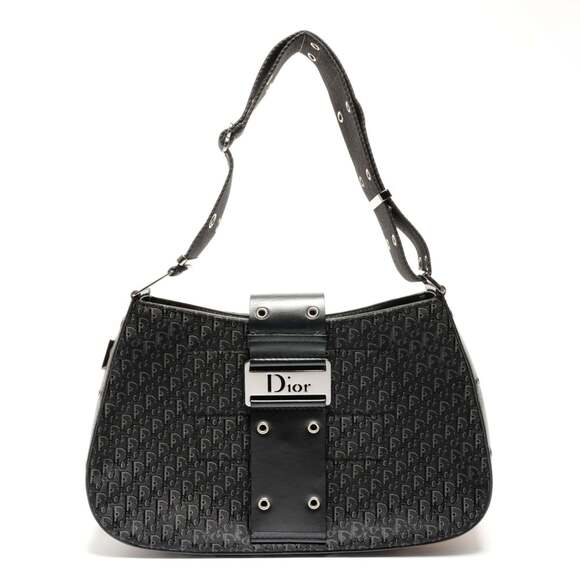 Dior Handbags - CHRISTIAN DIOR Black Canvas Trotter Shoulder Bag